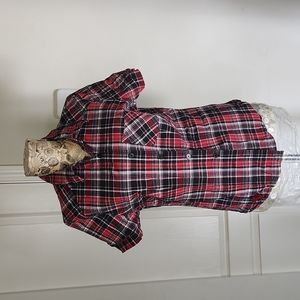 Black and red plaid button up